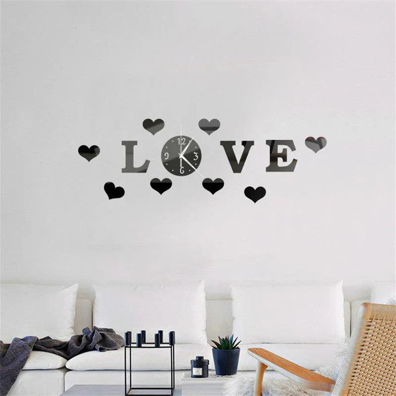 Zidni Sat Love + GRATIS LED prsten za mobitel