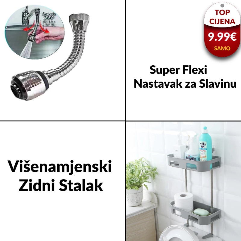 Super Flexi Nastavak+Višenamjenski Zidni Stalak